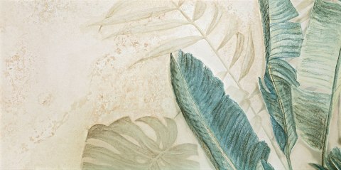 DOMINO (TUBĄDZIN) ALABASTER SHINE LEAVES A OBRAZ GRESOWY ELEMENT 3 59,8X119,8 (60x120)