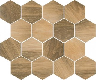 Paradyż UNIWERSALNA MOZAIKA PRASOWANA WOOD NATURAL MIX HEKSAGON MAT 22X25,5