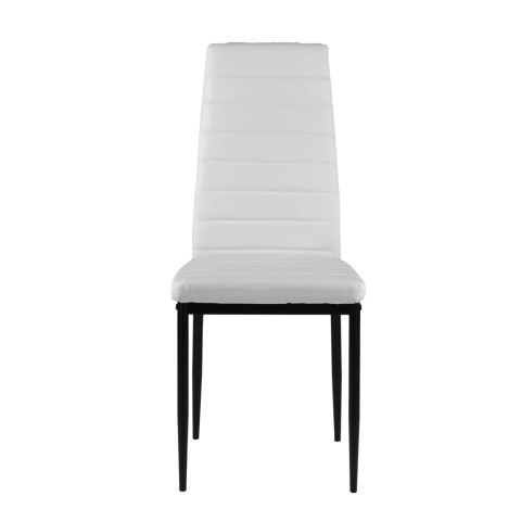 ModernHome Zestaw krzeseł do jadalni salonu z krzesło ekoskóry 4 szt. wysokie oparcie - białe ModernHome ModernHome Zestaw krzeseł do jadalni salonu z krzesło ekoskóry 4 szt. wysokie oparcie - białe ModernHome