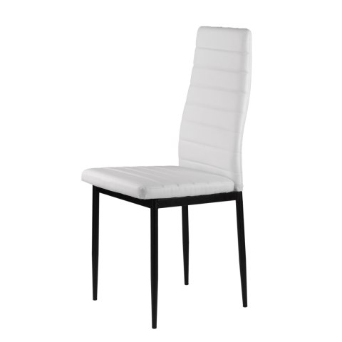 ModernHome Zestaw krzeseł do jadalni salonu z krzesło ekoskóry 4 szt. wysokie oparcie - białe ModernHome ModernHome Zestaw krzeseł do jadalni salonu z krzesło ekoskóry 4 szt. wysokie oparcie - białe ModernHome