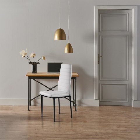 ModernHome Zestaw krzeseł do jadalni salonu z krzesło ekoskóry 4 szt. wysokie oparcie - białe ModernHome ModernHome Zestaw krzeseł do jadalni salonu z krzesło ekoskóry 4 szt. wysokie oparcie - białe ModernHome
