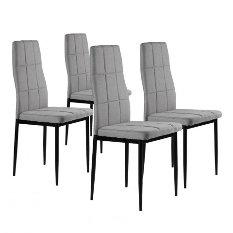 ModernHome Zestaw krzesła tapicerowane do jadalni i salonu 4szt szare ModernHome Zestaw krzesła tapicerowane do jadalni i salonu 4szt szare