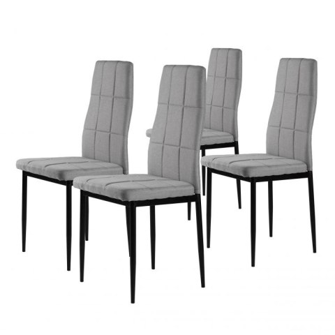 ModernHome Zestaw krzesła tapicerowane do jadalni i salonu 4szt szare ModernHome Zestaw krzesła tapicerowane do jadalni i salonu 4szt szare