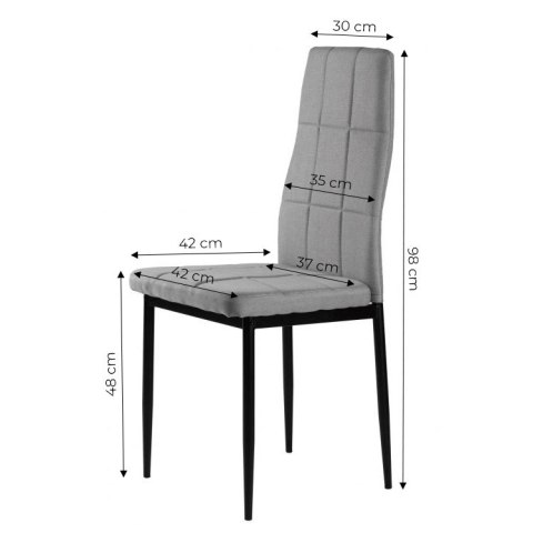 ModernHome Zestaw krzesła tapicerowane do jadalni i salonu 4szt szare ModernHome Zestaw krzesła tapicerowane do jadalni i salonu 4szt szare