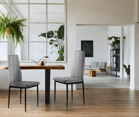 ModernHome Zestaw krzesła tapicerowane do jadalni i salonu 4szt szare ModernHome Zestaw krzesła tapicerowane do jadalni i salonu 4szt szare