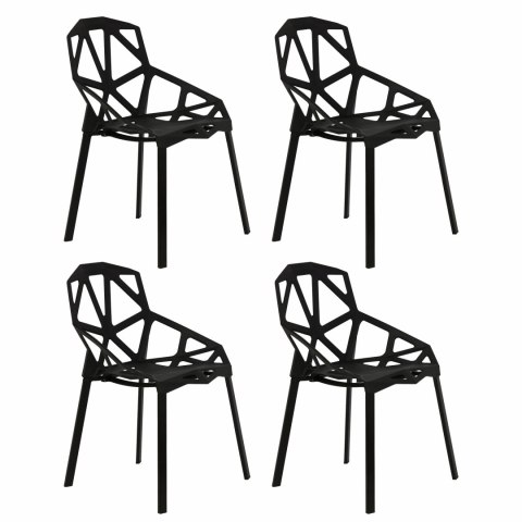 ModernHome Komplet nowoczesnych krzeseł krzesło do salonu czarne 4szt ModernHome Komplet nowoczesnych krzeseł krzesło do salonu czarne 4szt