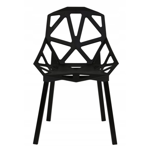 ModernHome Komplet nowoczesnych krzeseł krzesło do salonu czarne 4szt ModernHome Komplet nowoczesnych krzeseł krzesło do salonu czarne 4szt