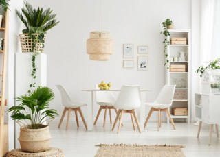 ModernHome Zestaw 4 krzeseł krzesło do salonu jadalni z poduszką Białe ModernHome