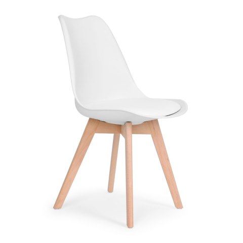 ModernHome Zestaw 4 krzeseł krzesło do salonu jadalni z poduszką Białe ModernHome ModernHome Zestaw 4 krzeseł krzesło do salonu jadalni z poduszką Białe ModernHome