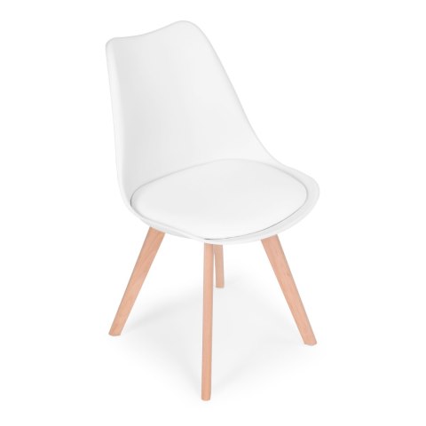 ModernHome Zestaw 4 krzeseł krzesło do salonu jadalni z poduszką Białe ModernHome ModernHome Zestaw 4 krzeseł krzesło do salonu jadalni z poduszką Białe ModernHome