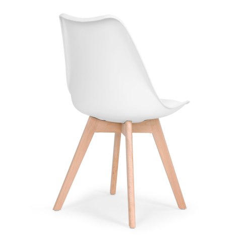 ModernHome Zestaw 4 krzeseł krzesło do salonu jadalni z poduszką Białe ModernHome ModernHome Zestaw 4 krzeseł krzesło do salonu jadalni z poduszką Białe ModernHome