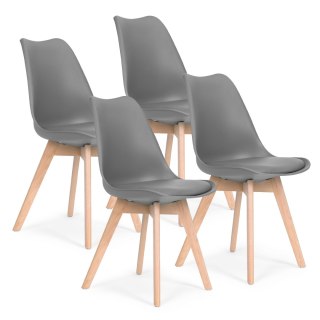 ModernHome Zestaw 4 krzeseł krzesło do salonu jadalni z poduszką Szare ModernHome