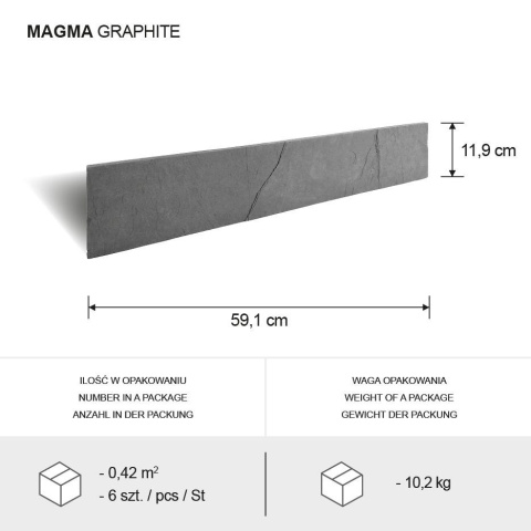 EPIKA MAGMA GRAPHITE 11,9x59,1 ( 0,42 m2 ) (20x60) EPIKA MAGMA GRAPHITE 11,9x59,1 ( 0,42 m2 ) (20x60)