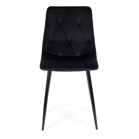 ModernHome Komplet 4 krzeseł krzesło pikowane welurowe do jadalni i salonu czarne ModernHome ModernHome Komplet 4 krzeseł krzesło pikowane welurowe do jadalni i salonu czarne ModernHome