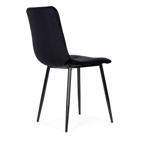 ModernHome Komplet 4 krzeseł krzesło pikowane welurowe do jadalni i salonu czarne ModernHome ModernHome Komplet 4 krzeseł krzesło pikowane welurowe do jadalni i salonu czarne ModernHome
