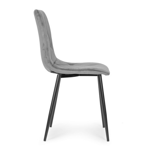ModernHome Komplet 4 krzeseł krzesło pikowane welurowe do jadalni i salonu szare ModernHome ModernHome Komplet 4 krzeseł krzesło pikowane welurowe do jadalni i salonu szare ModernHome