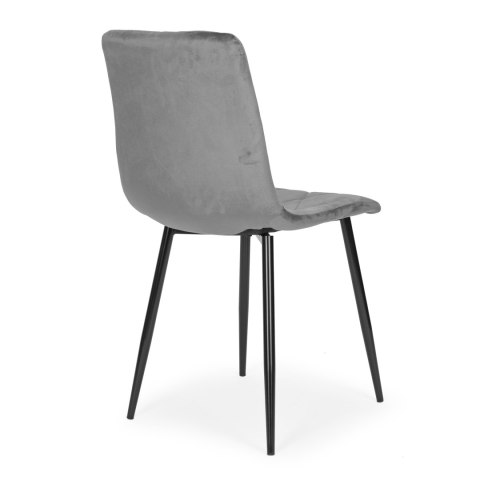 ModernHome Komplet 4 krzeseł krzesło pikowane welurowe do jadalni i salonu szare ModernHome ModernHome Komplet 4 krzeseł krzesło pikowane welurowe do jadalni i salonu szare ModernHome