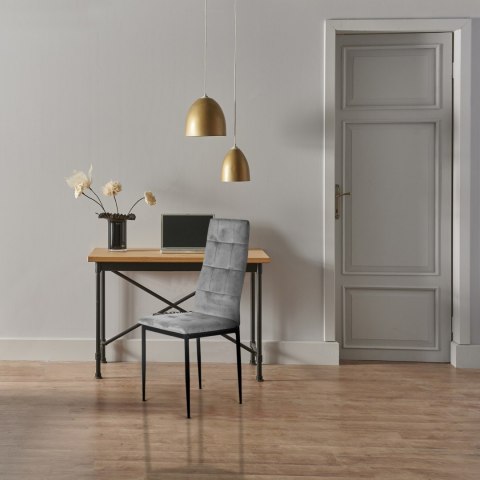 ModernHome Komplet 4 krzeseł krzesło welurowe do jadalni i salonu 4 sztuki szare ModernHome ModernHome Komplet 4 krzeseł krzesło welurowe do jadalni i salonu 4 sztuki szare ModernHome