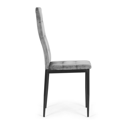 ModernHome Komplet 4 krzeseł krzesło welurowe do jadalni i salonu 4 sztuki szare ModernHome ModernHome Komplet 4 krzeseł krzesło welurowe do jadalni i salonu 4 sztuki szare ModernHome