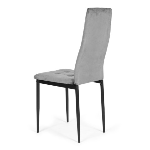 ModernHome Komplet 4 krzeseł krzesło welurowe do jadalni i salonu 4 sztuki szare ModernHome ModernHome Komplet 4 krzeseł krzesło welurowe do jadalni i salonu 4 sztuki szare ModernHome