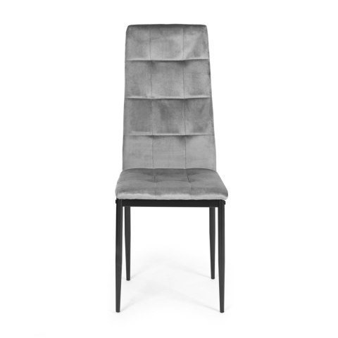ModernHome Komplet 4 krzeseł krzesło welurowe do jadalni i salonu 4 sztuki szare ModernHome ModernHome Komplet 4 krzeseł krzesło welurowe do jadalni i salonu 4 sztuki szare ModernHome
