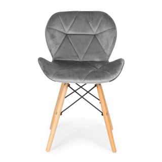 ModernHome Komplet 4 krzeseł welurowych do jadalni i salonu szare ModernHome