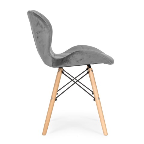 ModernHome Komplet 4 krzeseł welurowych do jadalni i salonu szare ModernHome ModernHome Komplet 4 krzeseł welurowych do jadalni i salonu szare ModernHome