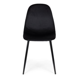 ModernHome Komplet 4 krzeseł welurowych krzesło do jadalni i salonu czarne ModernHome