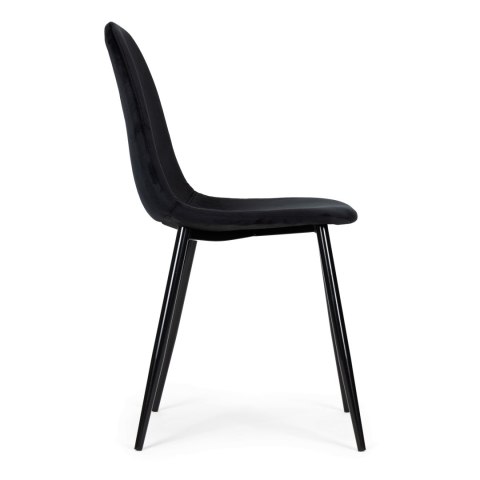ModernHome Komplet 4 krzeseł welurowych krzesło do jadalni i salonu czarne ModernHome ModernHome Komplet 4 krzeseł welurowych krzesło do jadalni i salonu czarne ModernHome