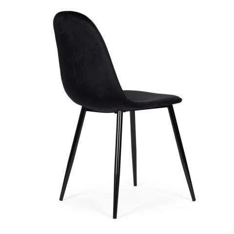ModernHome Komplet 4 krzeseł welurowych krzesło do jadalni i salonu czarne ModernHome ModernHome Komplet 4 krzeseł welurowych krzesło do jadalni i salonu czarne ModernHome
