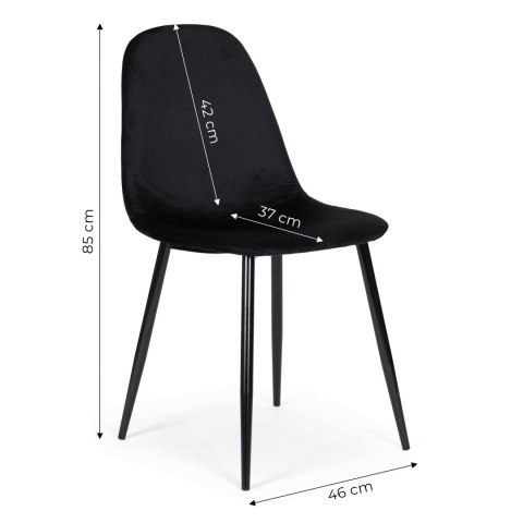 ModernHome Komplet 4 krzeseł welurowych krzesło do jadalni i salonu czarne ModernHome ModernHome Komplet 4 krzeseł welurowych krzesło do jadalni i salonu czarne ModernHome
