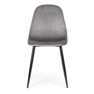 ModernHome Komplet 4 krzeseł welurowych krzesło do jadalni i salonu szare ModernHome