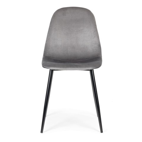 ModernHome Komplet 4 krzeseł welurowych krzesło do jadalni i salonu szare ModernHome ModernHome Komplet 4 krzeseł welurowych krzesło do jadalni i salonu szare ModernHome