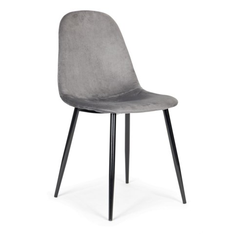 ModernHome Komplet 4 krzeseł welurowych krzesło do jadalni i salonu szare ModernHome ModernHome Komplet 4 krzeseł welurowych krzesło do jadalni i salonu szare ModernHome