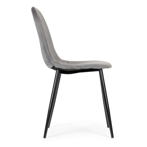 ModernHome Komplet 4 krzeseł welurowych krzesło do jadalni i salonu szare ModernHome ModernHome Komplet 4 krzeseł welurowych krzesło do jadalni i salonu szare ModernHome