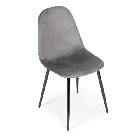 ModernHome Komplet 4 krzeseł welurowych krzesło do jadalni i salonu szare ModernHome ModernHome Komplet 4 krzeseł welurowych krzesło do jadalni i salonu szare ModernHome