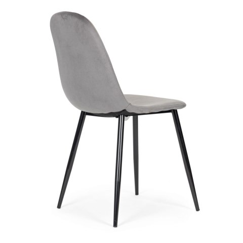 ModernHome Komplet 4 krzeseł welurowych krzesło do jadalni i salonu szare ModernHome ModernHome Komplet 4 krzeseł welurowych krzesło do jadalni i salonu szare ModernHome