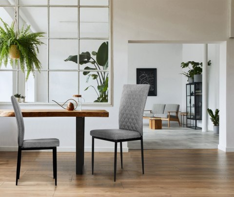 ModernHome Komplet krzeseł pikowanych krzesło do jadalni i salonu 4 sztuki szare ModernHome ModernHome Komplet krzeseł pikowanych krzesło do jadalni i salonu 4 sztuki szare ModernHome